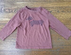 Hanna Andersson Brown Wiener Dog Shirt Size 3